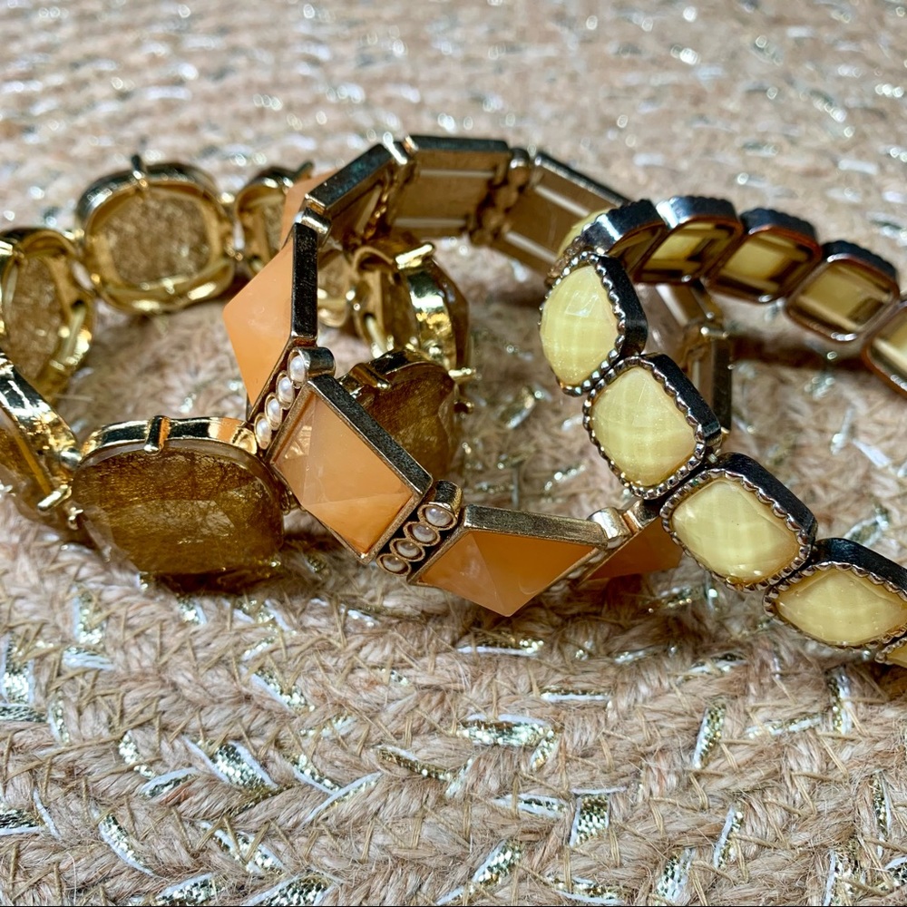 CLOSET SALE neutral multi-size stretchy bracelet set